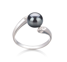 6-7mm Ferskvand Ring in Dana Farvet sort