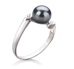 6-7mm Ferskvand Ring in Dana Farvet sort