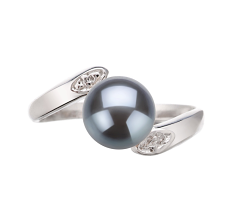 6-7mm Ferskvand Ring in Dana Farvet sort