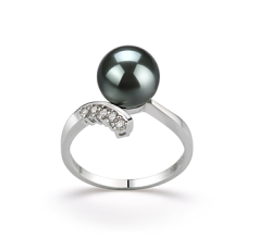 8-9mm Tahitisk Ring in Ømhed Sort