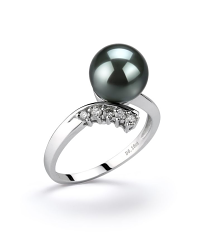 8-9mm Tahitisk Ring in Ømhed Sort