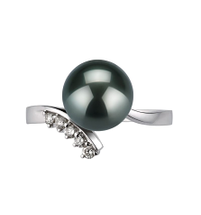 8-9mm Tahitisk Ring in Ømhed Sort
