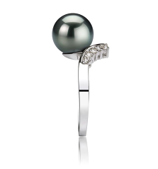 8-9mm Tahitisk Ring in Ømhed Sort