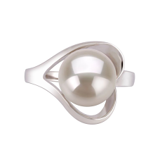 9-10mm Ferskvand Ring in Sadie Hvid