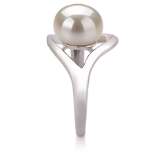 9-10mm Ferskvand Ring in Sadie Hvid