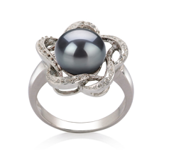 9-10mm Ferskvand Ring in Fiona Farvet sort