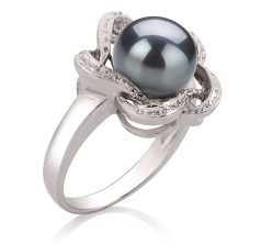 9-10mm Ferskvand Ring in Fiona Farvet sort