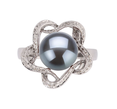 9-10mm Ferskvand Ring in Fiona Farvet sort