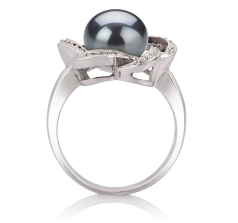 9-10mm Ferskvand Ring in Fiona Farvet sort