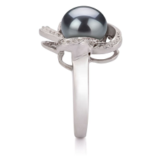 9-10mm Ferskvand Ring in Fiona Farvet sort