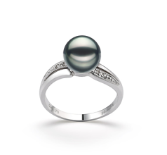 7-8mm japansk Akoya Ring in Bil Sort