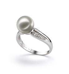 7-8mm japansk Akoya Ring in Caroline Hvid