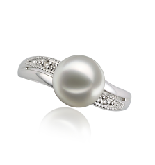 7-8mm japansk Akoya Ring in Caroline Hvid