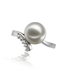 8-9mm japansk Akoya Ring in Ynde. Hvid