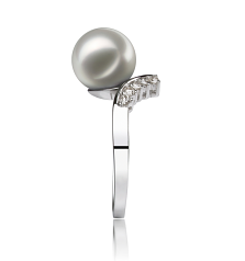 8-9mm japansk Akoya Ring in Ynde. Hvid