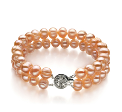 6-7mm Ferskvand Armbånd in Evelina Lyserød