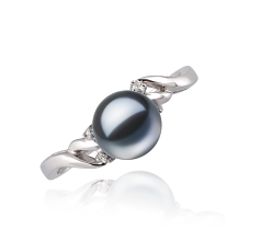 6-7mm Ferskvand Ring in Andrea Farvet sort