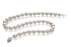 8.5-9.5mm Ferskvand Halskæde in Drop Hvid