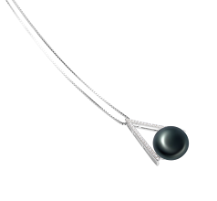12-13mm Ferskvand Vedhæng in Trekant Sort