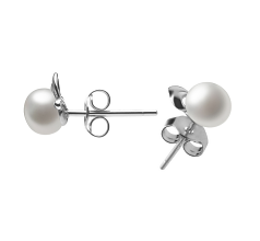5-6mm Ferskvand Ørering sæt in Aria Hvid