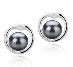 6-7mm Ferskvand Ørering sæt in Sharon Sort