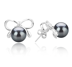 8-9mm Tahitisk Ørering sæt in Kayla Sort