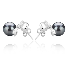 8-9mm Tahitisk Ørering sæt in Kayla Sort