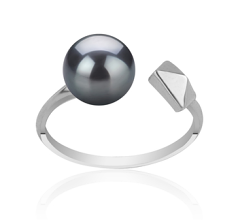 7-8mm Ferskvand Ring in Alma Farvet sort