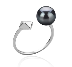 7-8mm Ferskvand Ring in Alma Farvet sort