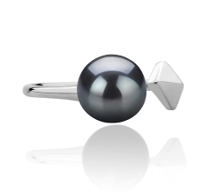 7-8mm Ferskvand Ring in Alma Farvet sort