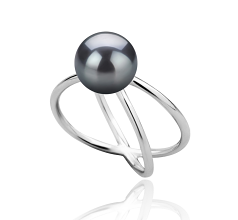 8-9mm Ferskvand Ring in Esty Farvet sort