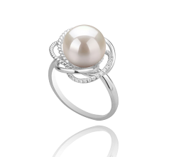 9-10mm Ferskvand Ring in Bobbie Hvid