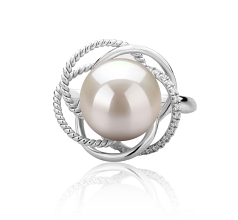 9-10mm Ferskvand Ring in Bobbie Hvid
