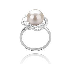 9-10mm Ferskvand Ring in Bobbie Hvid
