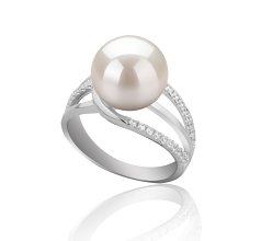 10-11mm Ferskvand Ring in Layana Hvid
