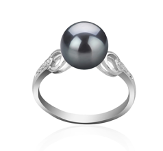 8-9mm Ferskvand Ring in Eunice Farvet sort