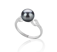 8-9mm Ferskvand Ring in Eunice Farvet sort