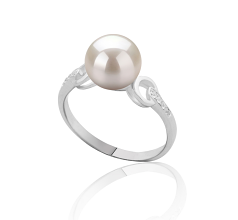 8-9mm Ferskvand Ring in Eunice Hvid