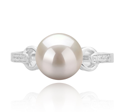 8-9mm Ferskvand Ring in Eunice Hvid