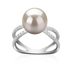 9-10mm Ferskvand Ring in Zana Hvid