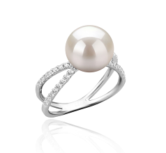 9-10mm Ferskvand Ring in Zana Hvid