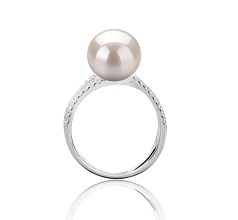 9-10mm Ferskvand Ring in Zana Hvid