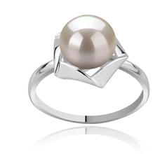 8-9mm Ferskvand Ring in Anais Hvid