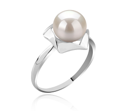 8-9mm Ferskvand Ring in Anais Hvid