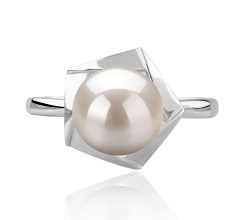 8-9mm Ferskvand Ring in Anais Hvid