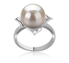 10-11mm Ferskvand Ring in Billy Hvid
