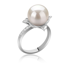 10-11mm Ferskvand Ring in Billy Hvid