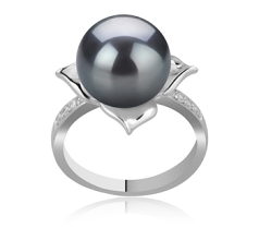 10-11mm Tahitisk Ring in Billy Sort