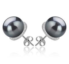 10-11mm Tahitisk Ørering sæt in Tammy Sort