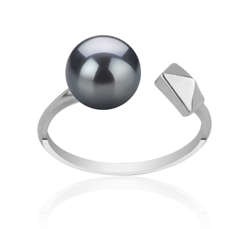 7-8mm Ferskvand Ring in Alma Farvet sort